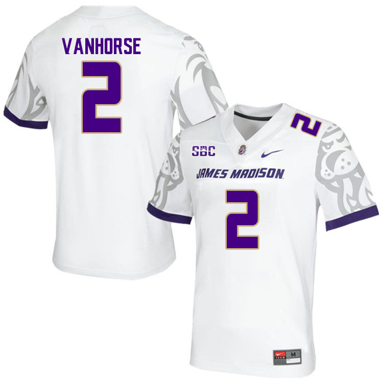 Men-Youth #3 Solomon Vanhorse James Madison Dukes College Football Jerseys Stitched Sale-White